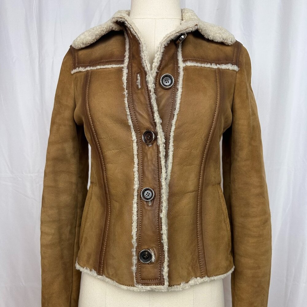 Brand New Gucci Suede Leather Shearling Jacket Size 38 - Picture 2 of 11